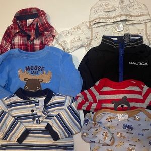 Baby boy jacket/long sleeve bundle sz 3-6M